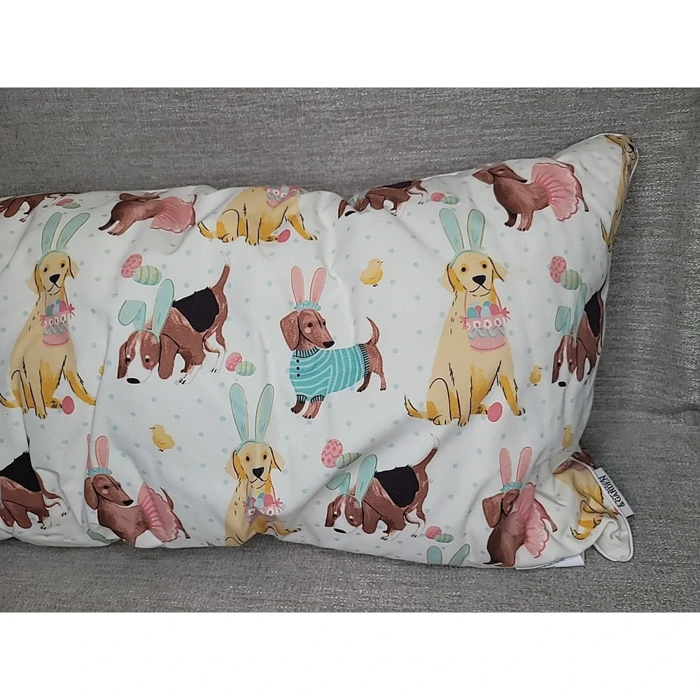 House‎ & Garden Spring Easter Dogs Dachshund Golden Basset Hound 12x33 Pillow